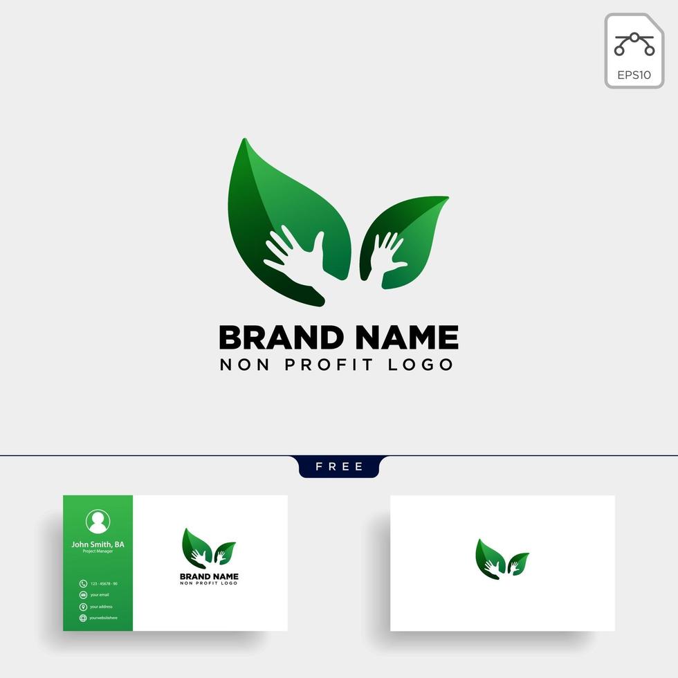 eco leaf hand care logo template vector illustration icon element isolated  vector