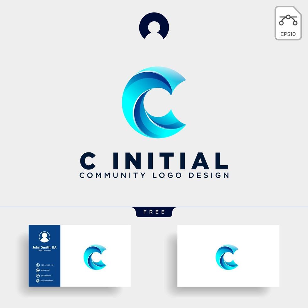 letter c community human logo template vector illustration icon element isolated vector