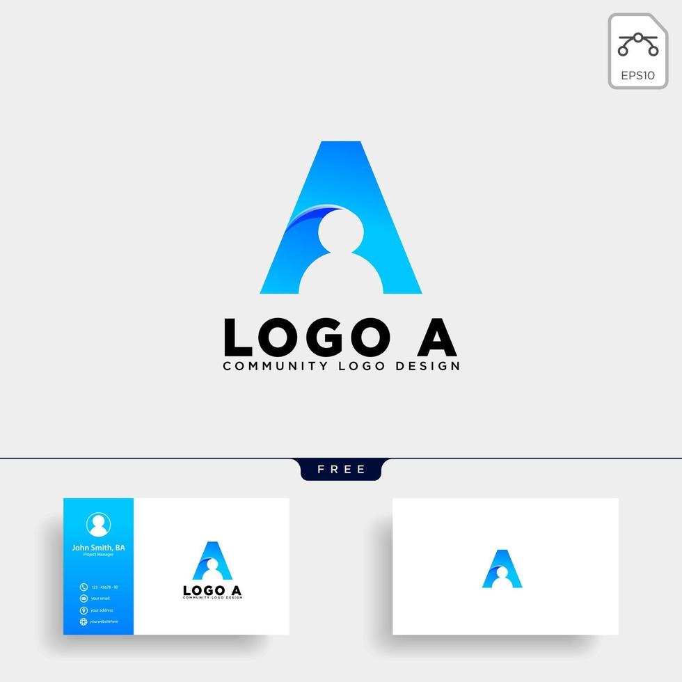 letter a community human logo template vector illustration icon element isolated vector