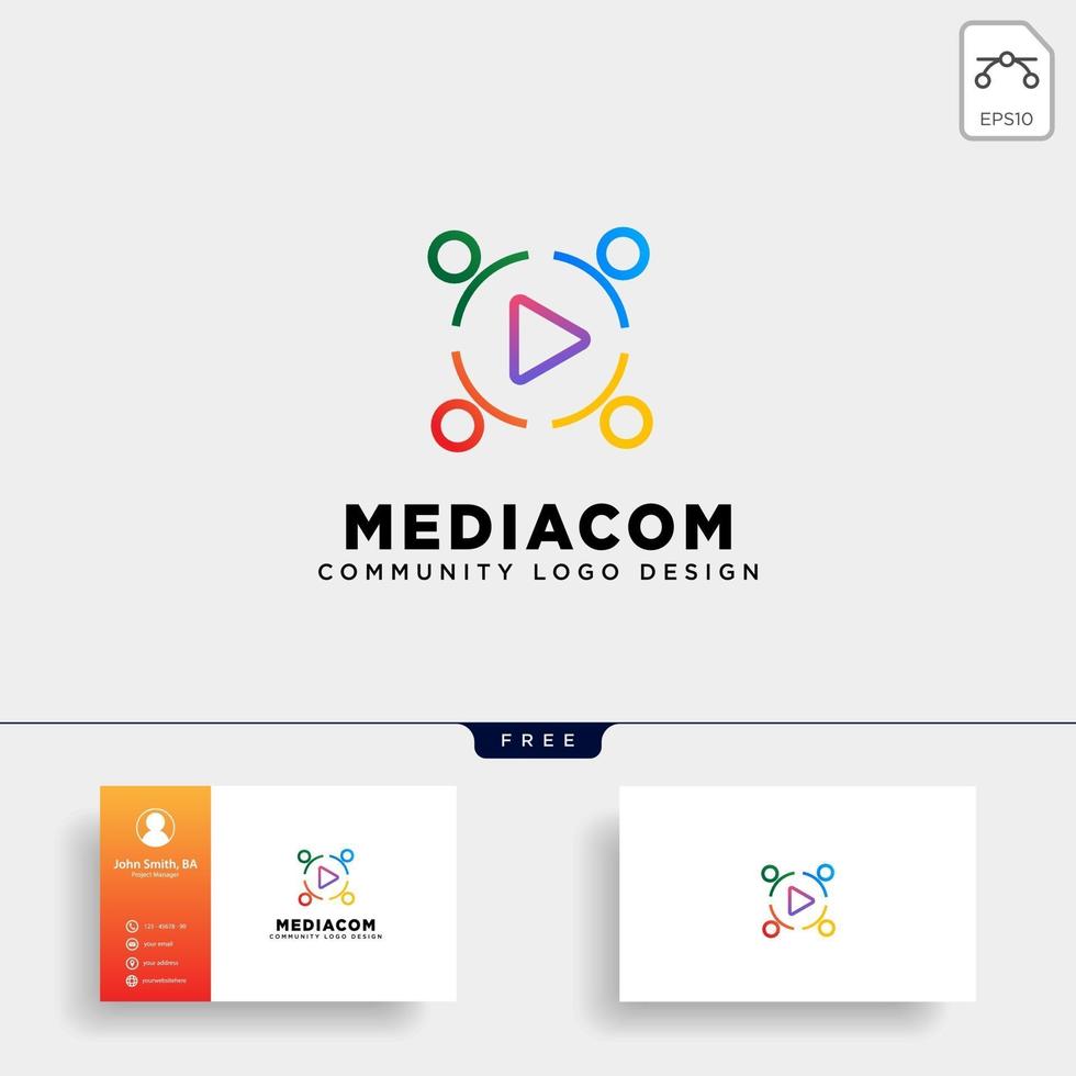 play button community logo template vector illustration icon element isolated  vector