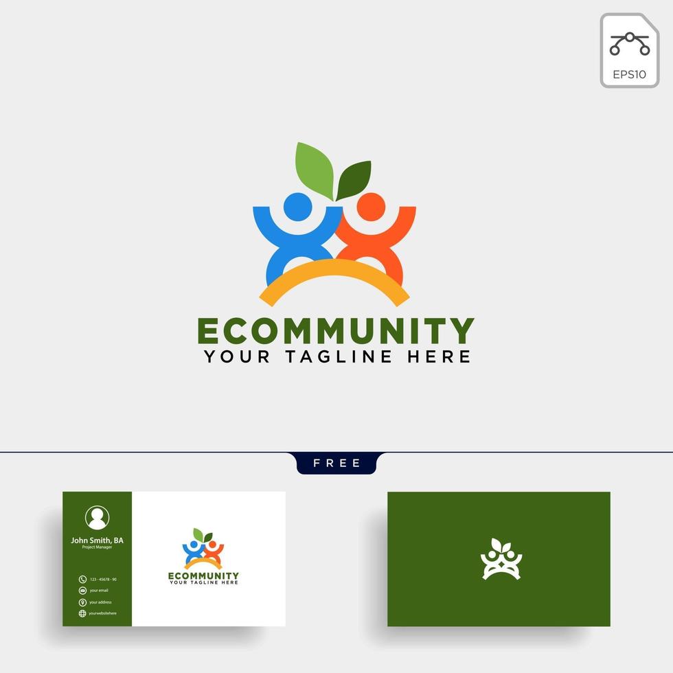 human tree leaf community logo template vector illustration icon element isolated vector