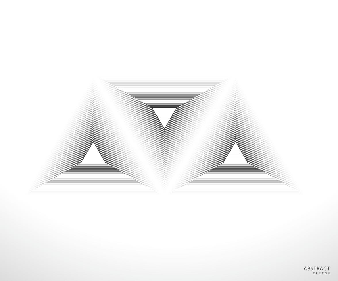 forma de pirámide de diseño de línea triangular vector