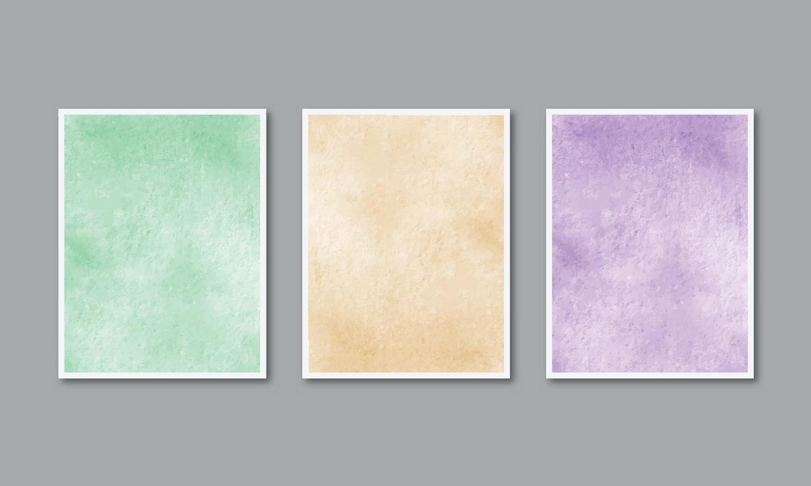 Set of watercolor hand painted background texture aquarelle abstract emerald backdrop horizontal template vector