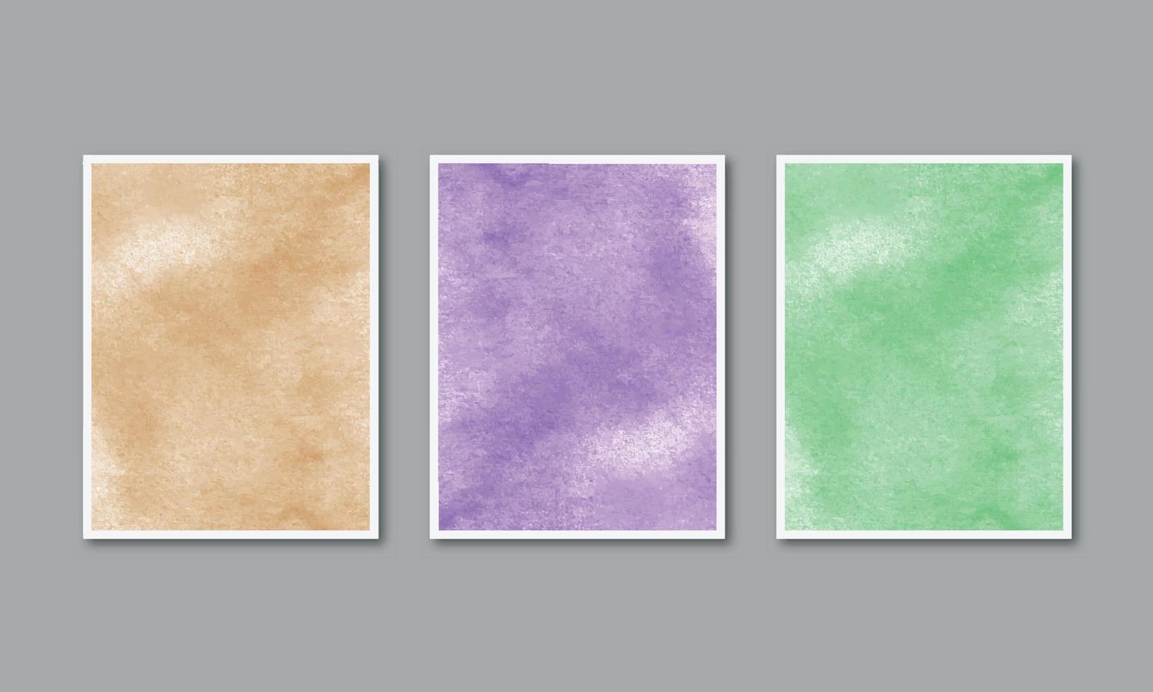 Set of watercolor hand painted background texture aquarelle abstract emerald backdrop horizontal template vector