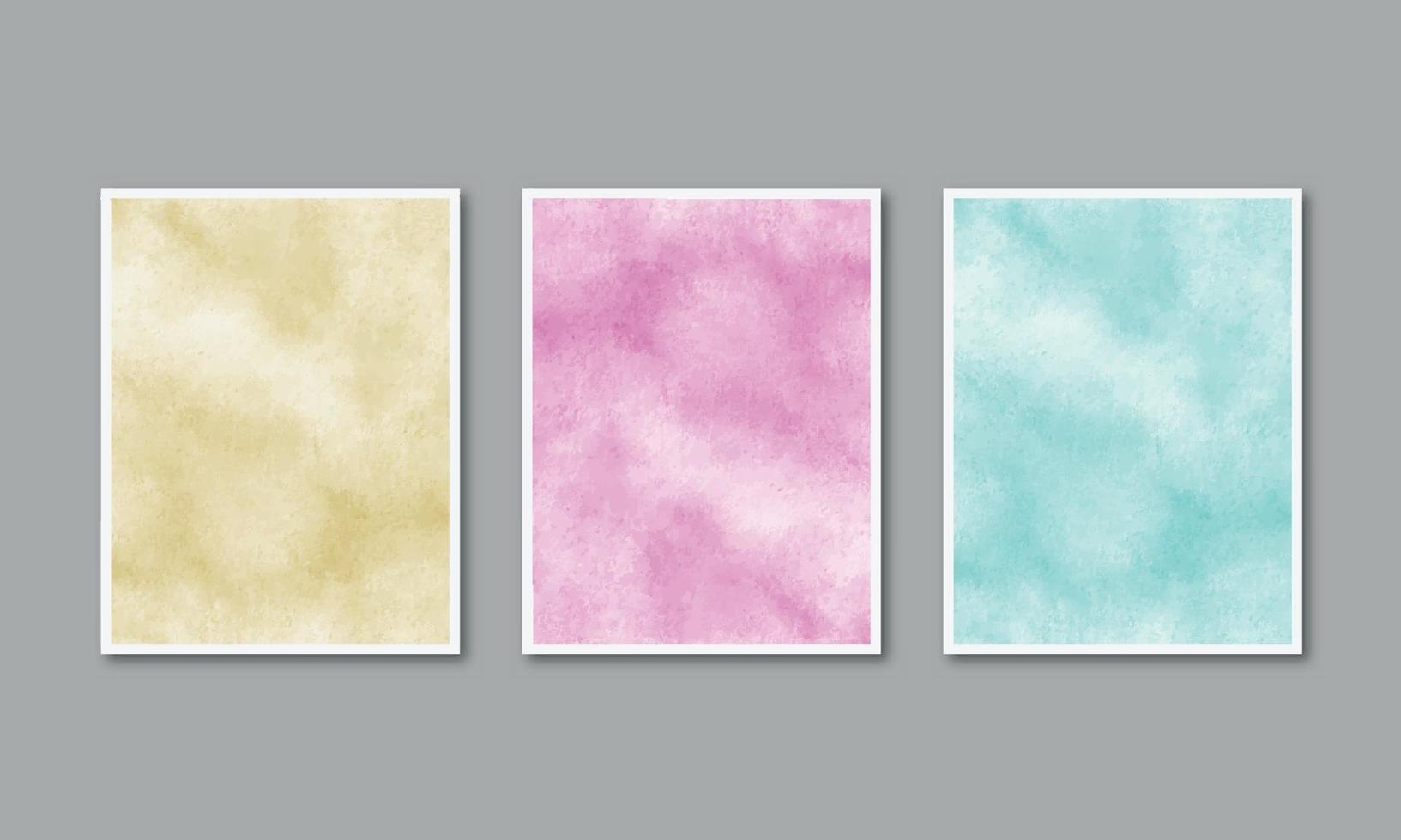 Set of watercolor hand painted background texture aquarelle abstract emerald backdrop horizontal template vector