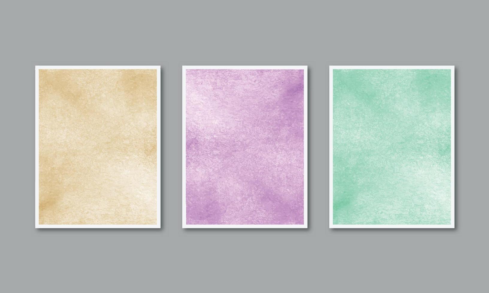 Set of watercolor hand painted background texture aquarelle abstract emerald backdrop horizontal template vector