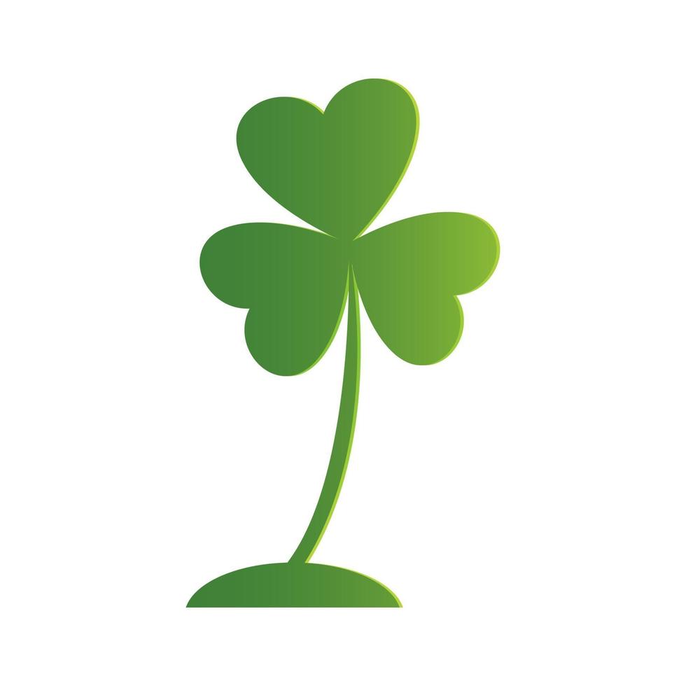 icono de trébol irlandés de tres hojas trébol verde brillante vector