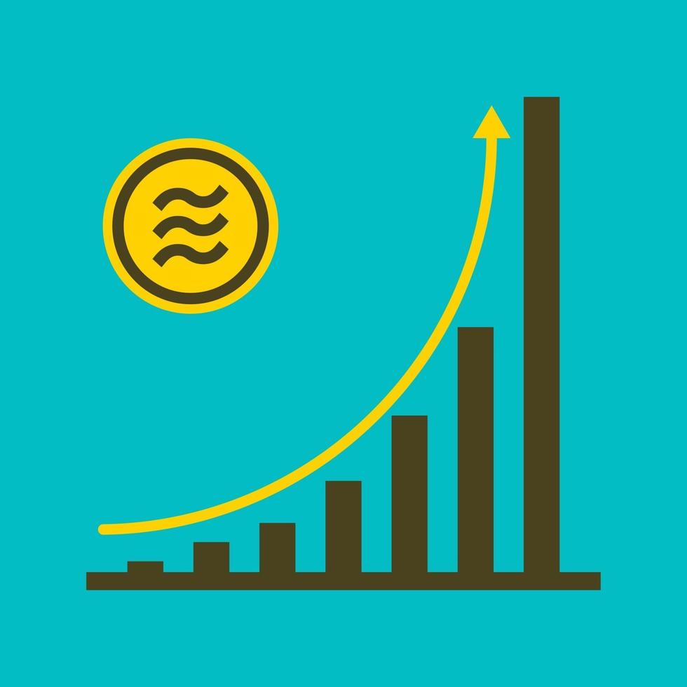 Tabla de crecimiento del concepto de moneda libra vector