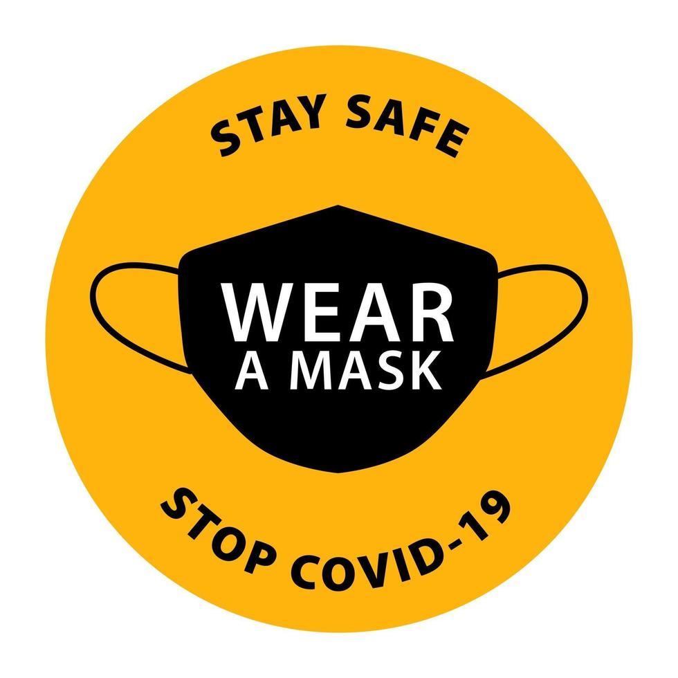 Please wear mask icon vector signage