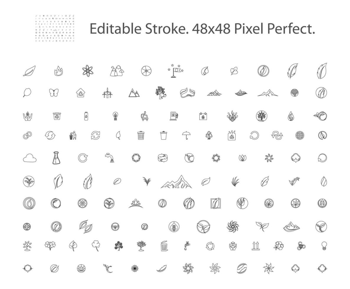 Simple Set of Eco Related Vector Line Icons