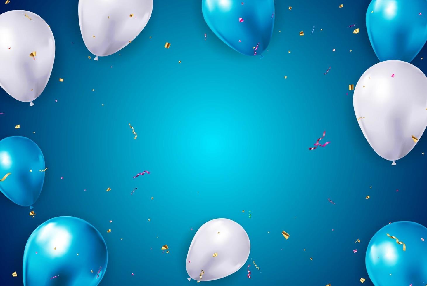 Realistic 3d balloon background for party or holiday or birthday or promotion card vector