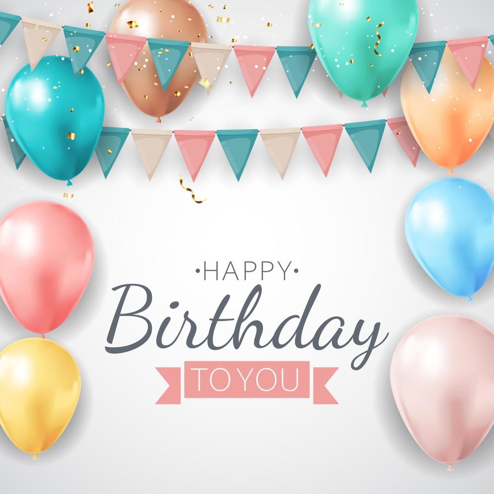 Realistic 3d balloon background for party or holiday or birthday or promotion card vector
