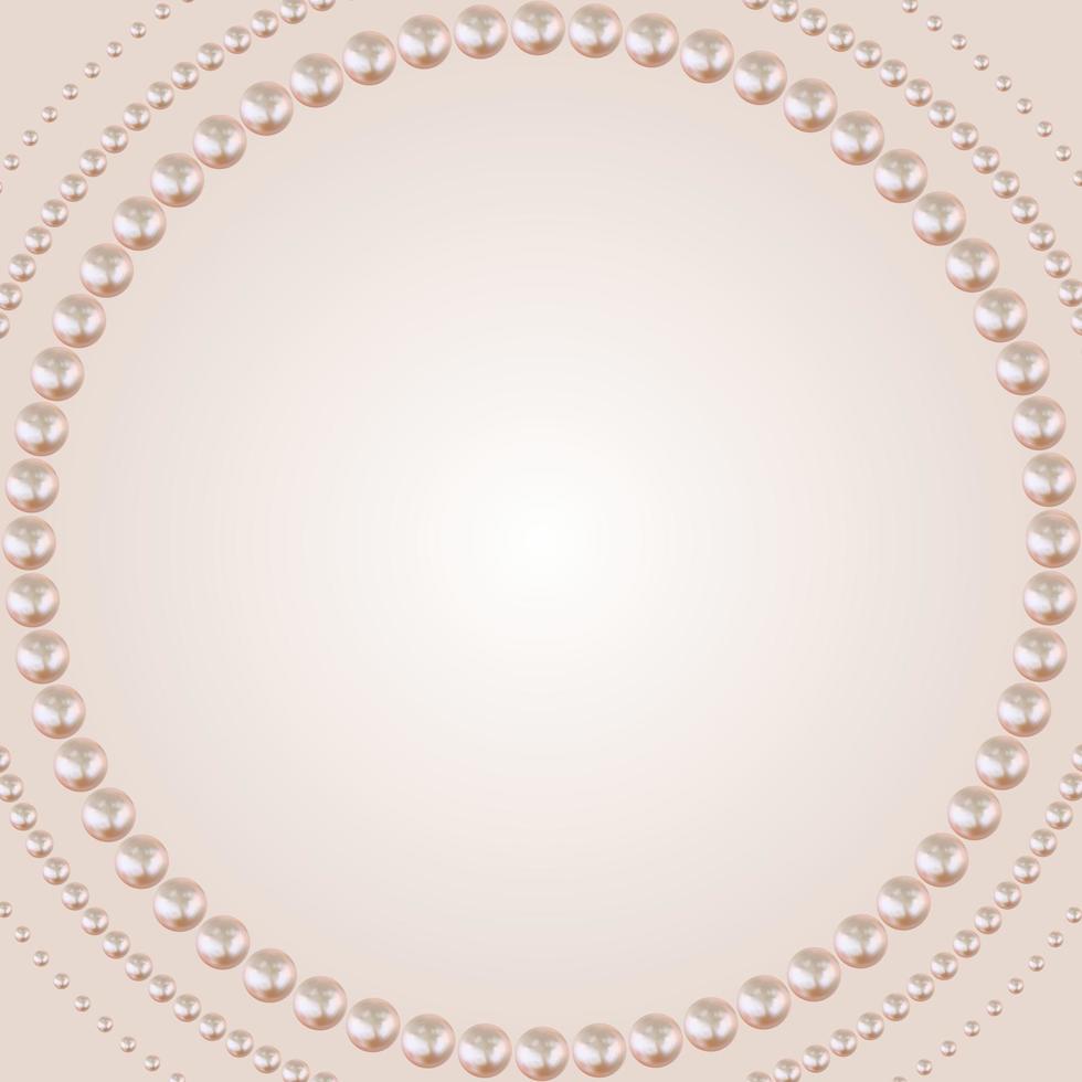 Abstract beauty natural pastel frame of pearls background vector