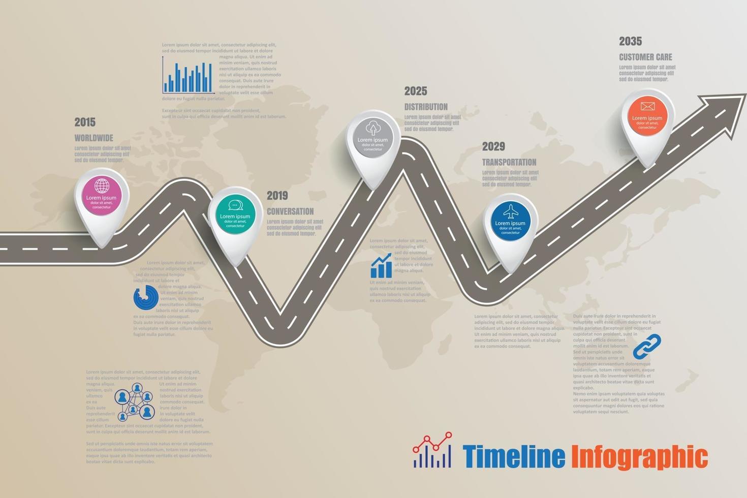 Business roadmap timeline infographic icons designed for abstract background template element modern diagram process web pages technology digital marketing data presentation chart Vector illustration