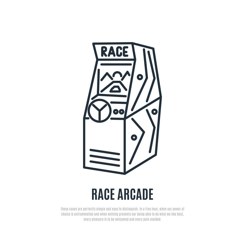 icono de línea de juego de arcade de carrera vector