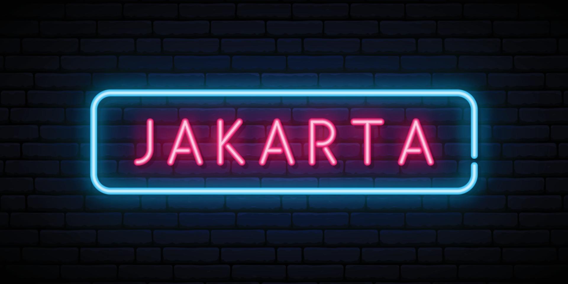Jakarta neon sign vector