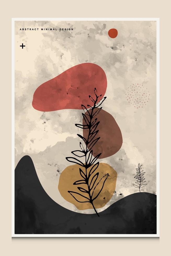 Modern Minimal And Elegant Botanical Abstract Background Suitable For Suitable For Printing As A Painting Interior Decoration Social Posts Flyers Book Covers vector