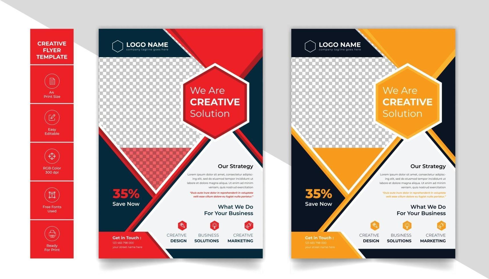 Corporate business flyer design layout with attractive color scheme vector