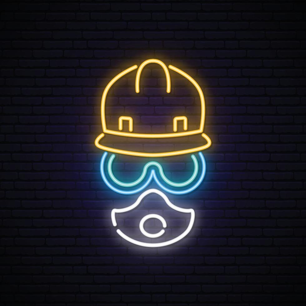 Neon builder sign vector