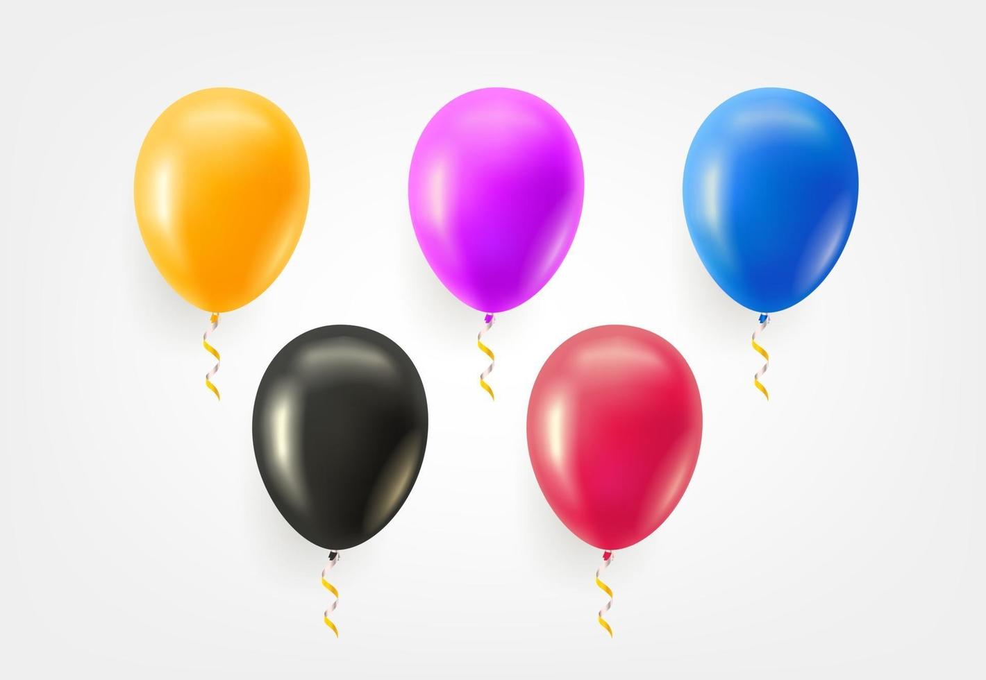 Color balloons vector set isolated on white background