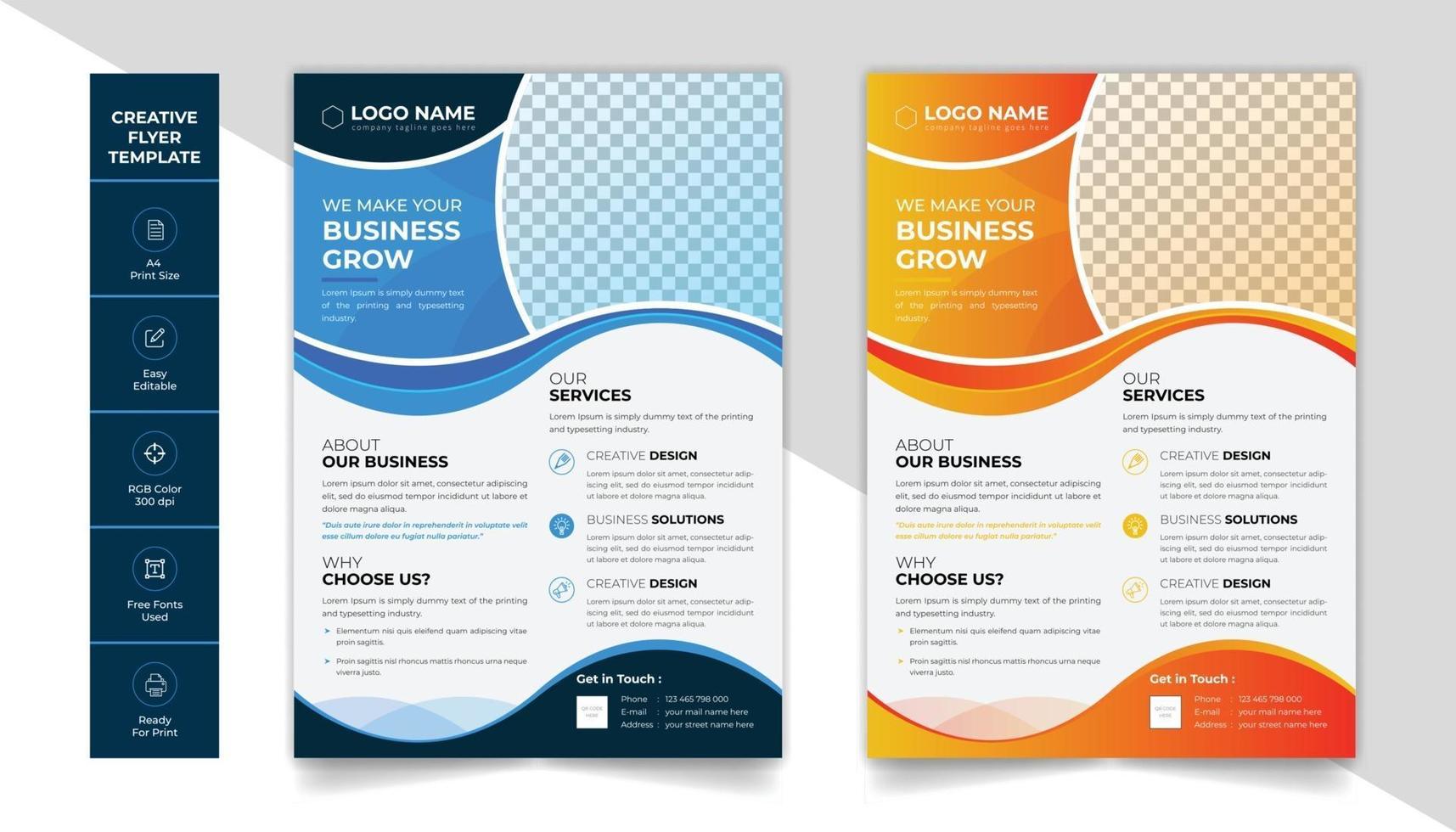 Corporate business flyer design layout with  attractive color scheme vector