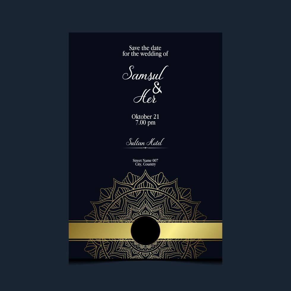 Fondo de patrón de mandala de lujo con vector pro arabesco dorado