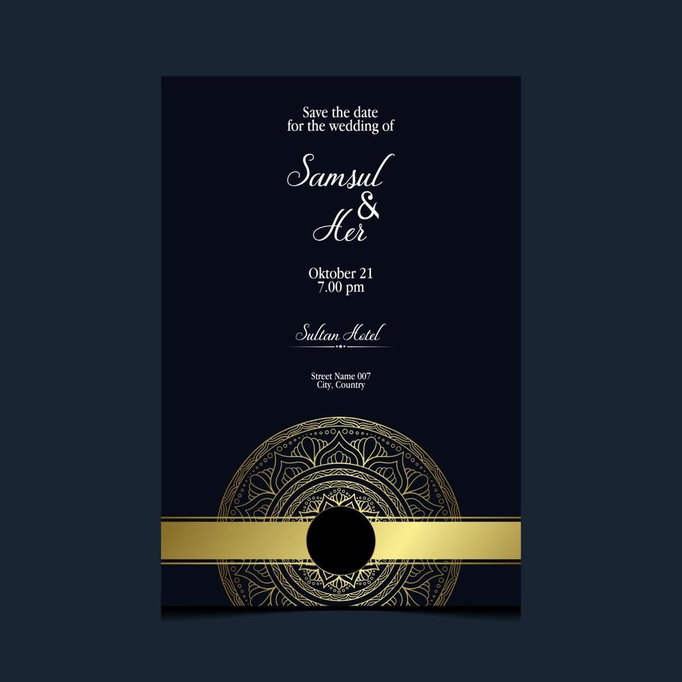 Luxury mandala pattern background with golden arabesque pro Vector