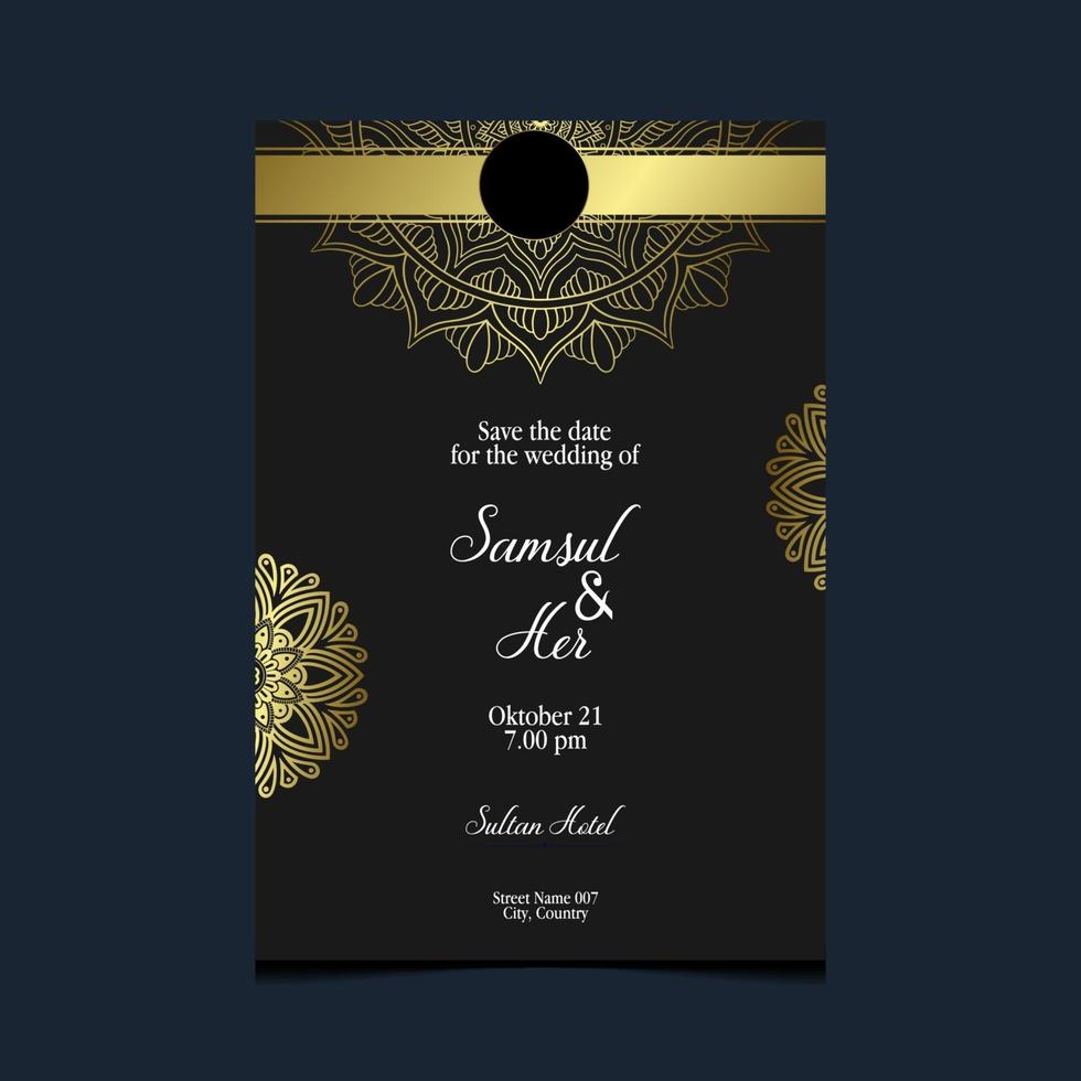 Luxury mandala pattern background with golden arabesque pro Vector