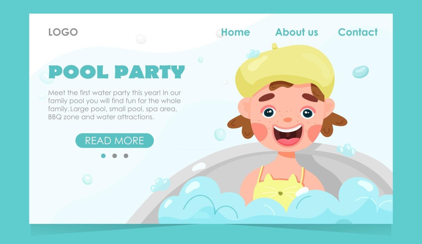 Kids pool party banner vector
