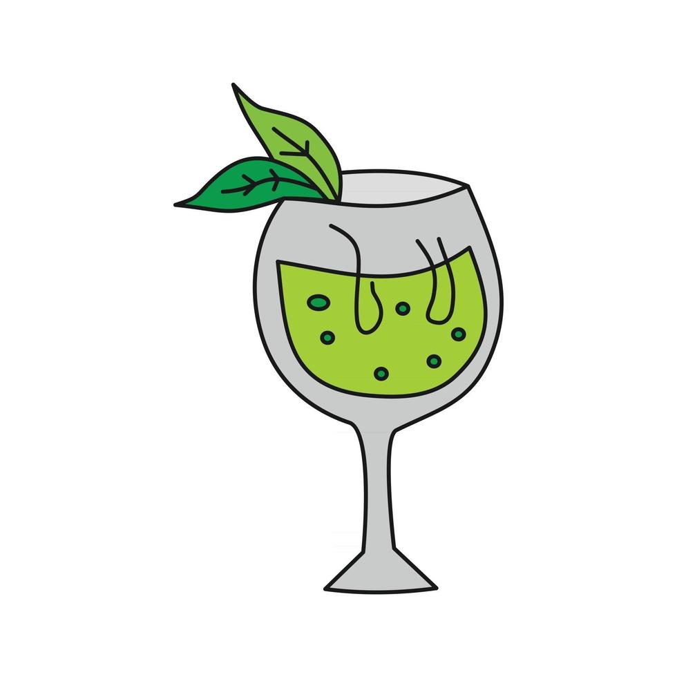 Glass Drinking Cocktail Template Vector Illustration