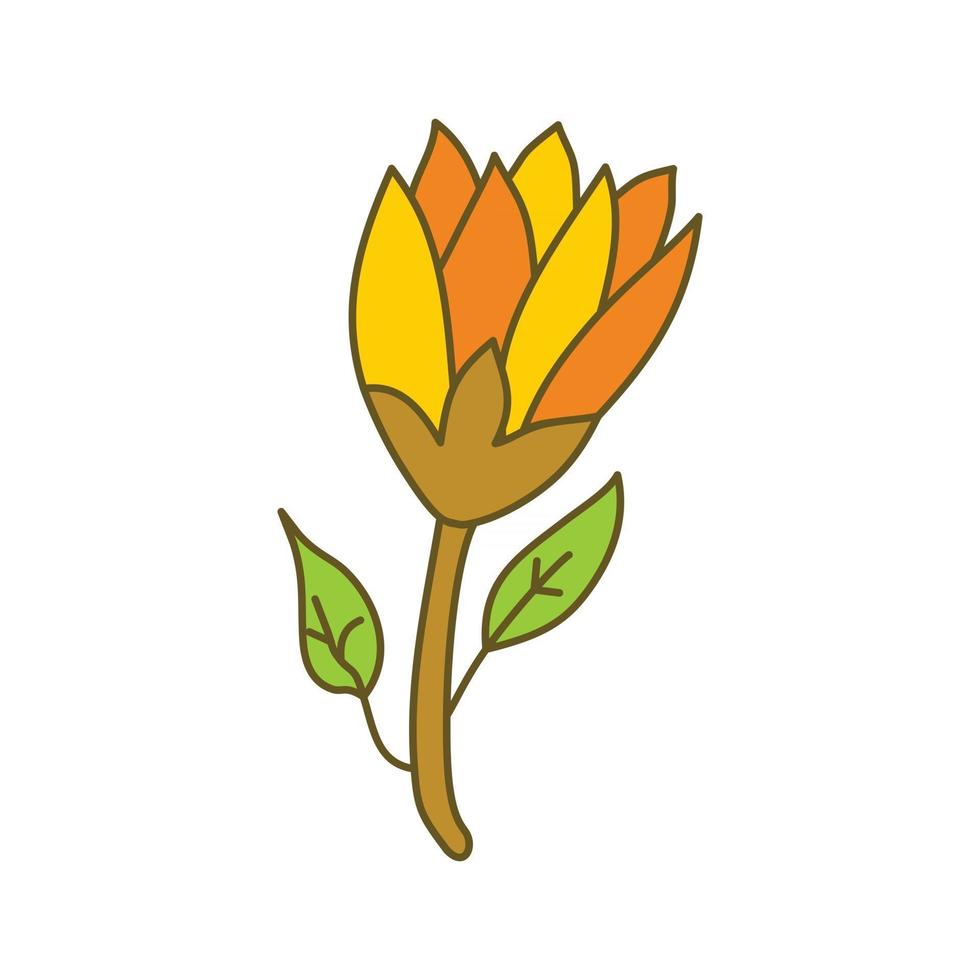 vector de plantilla de ilustración de diseño de hoja de flor