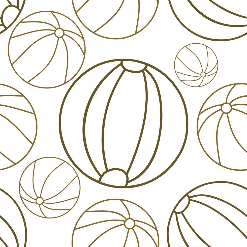 Ball Beach Pattern Seamless Design Template Vector