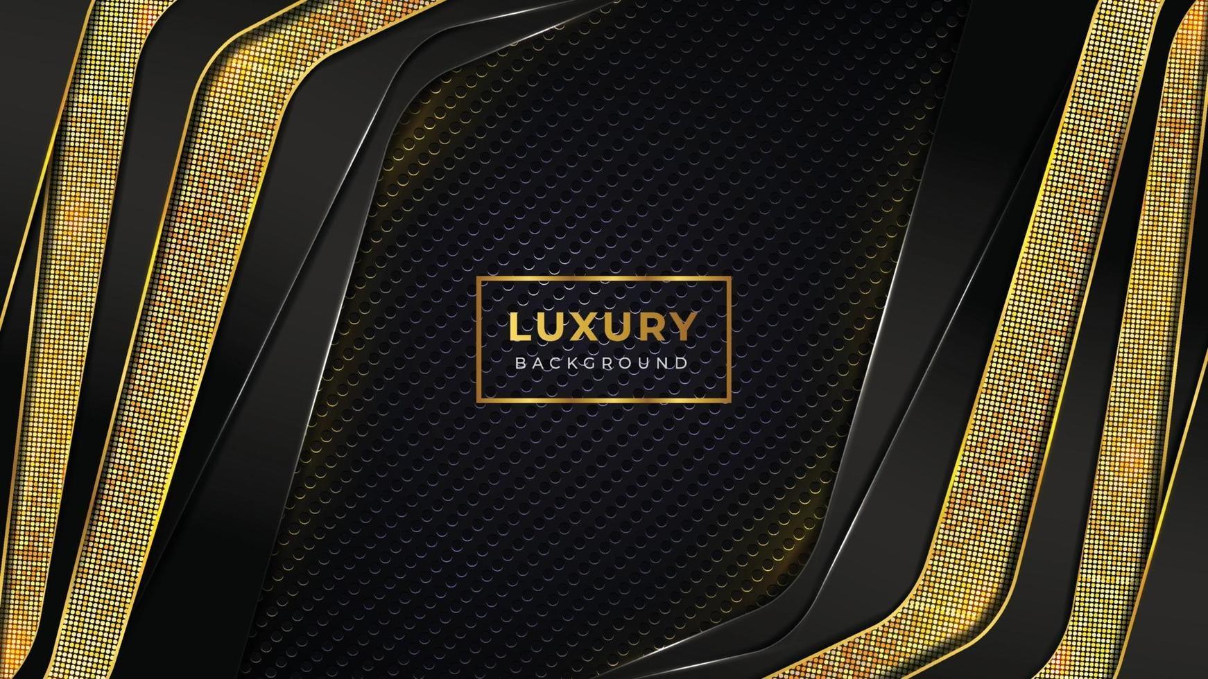 Golden luxury background template with golden pattern vector