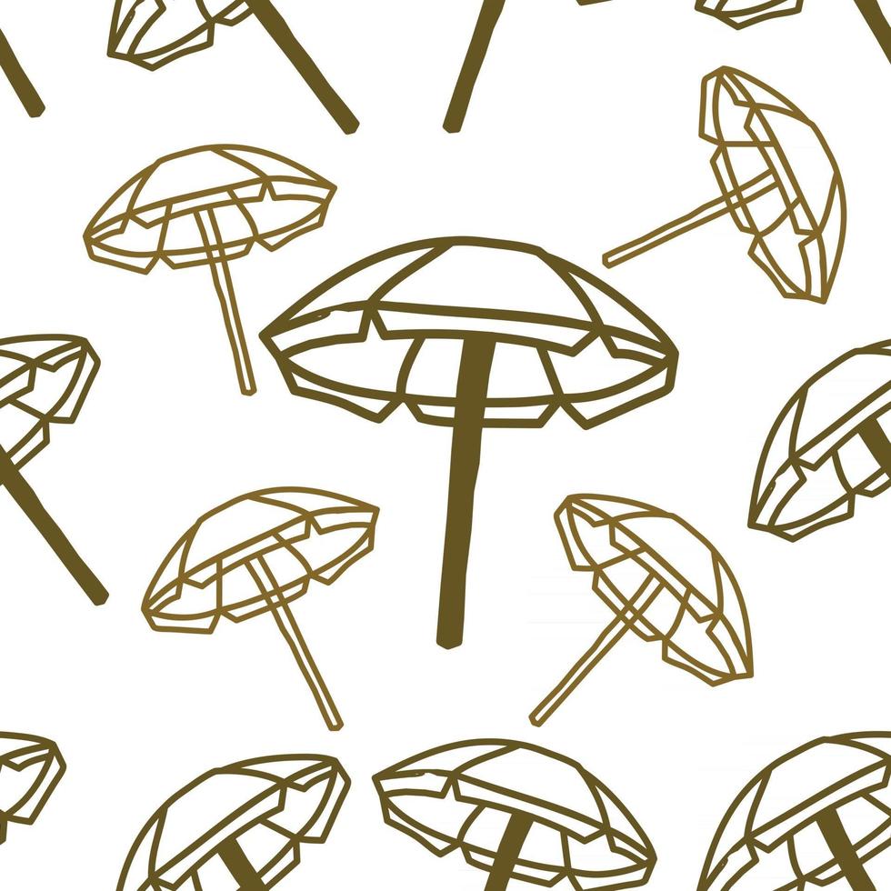 Umbrella Beach Pattern Seamless Design Template Vector