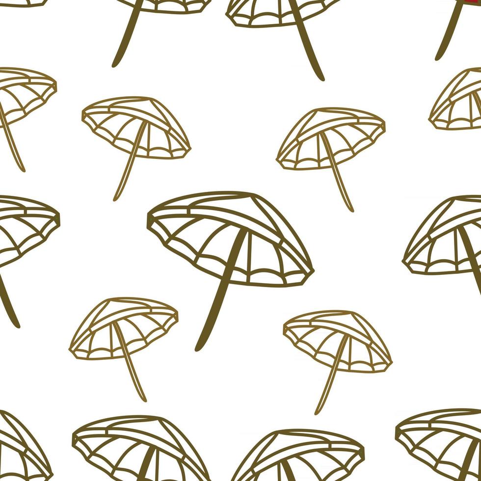 Umbrella Beach Pattern Seamless Design Template Vector