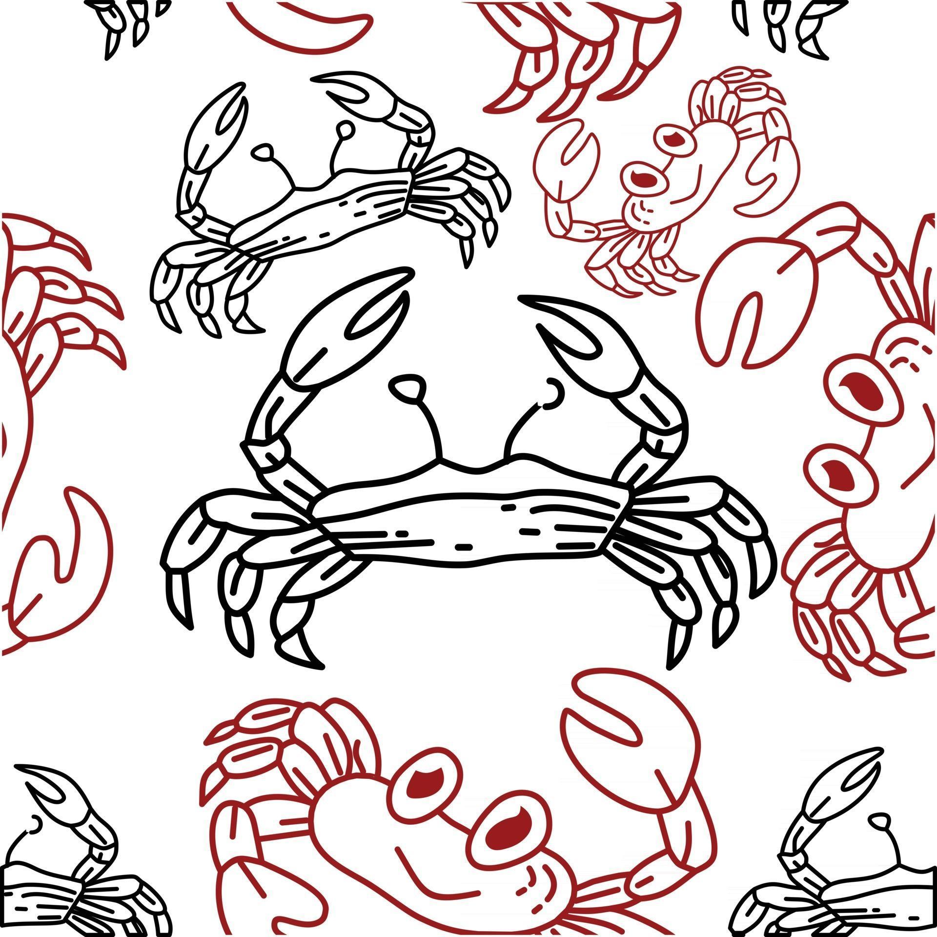 Crab Pattern Seamless Design Template Vector 2717514 Vector Art at Vecteezy