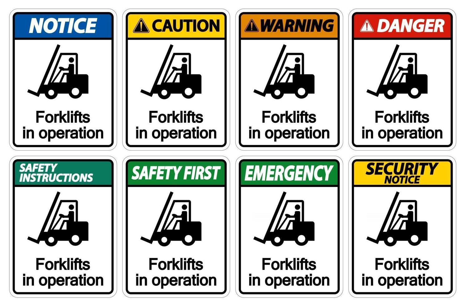 Forklifts in operation Symbol vector