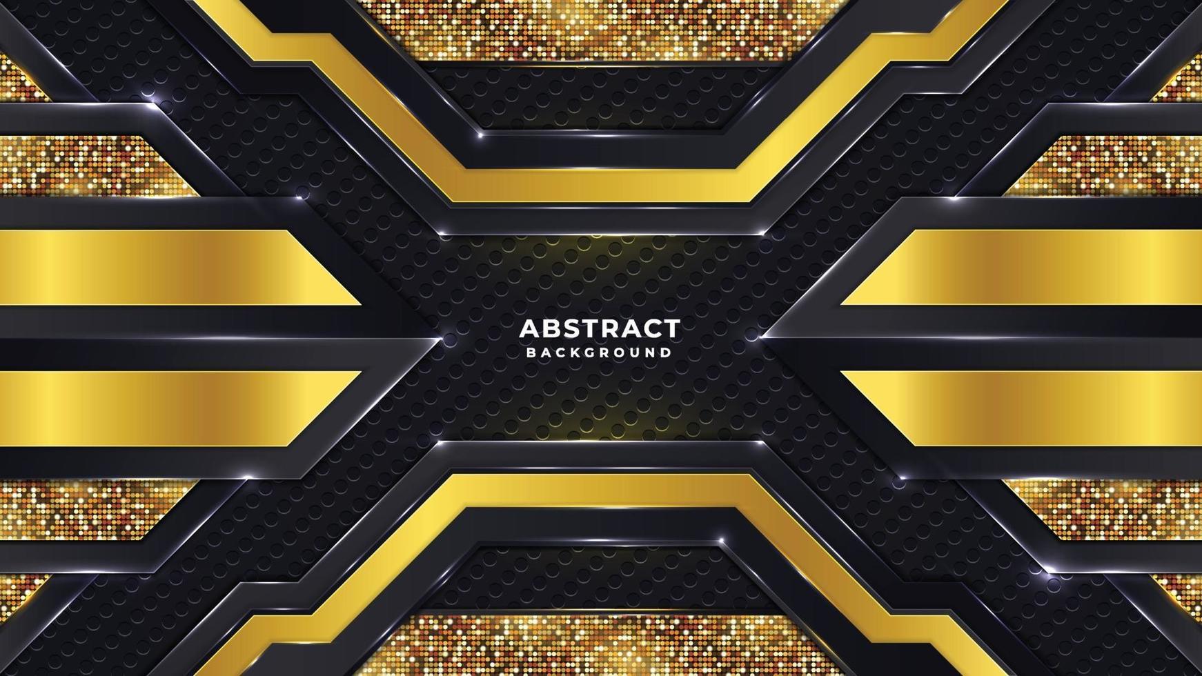Golden luxury background template with golden pattern vector