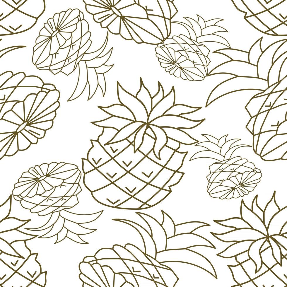 Pineapple Fruit Pattern Seamless Vector Template