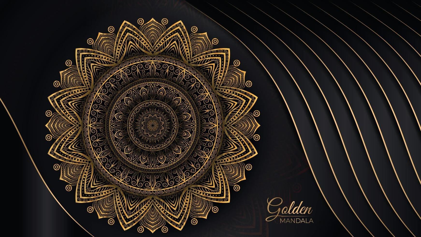 Abstract beautiful golden mandala design background for greeting card invitation and background many template vector