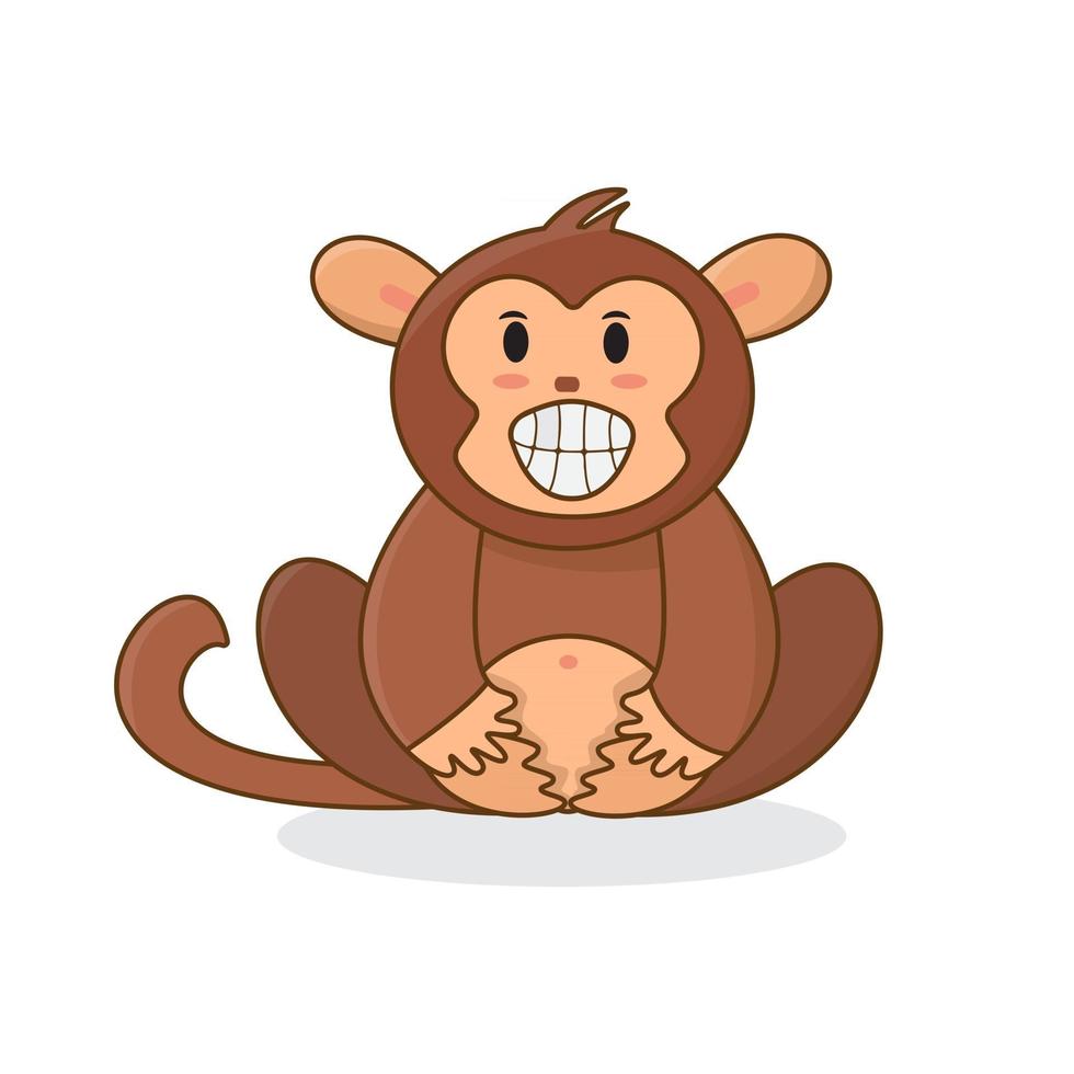 Funny little Monkey Smiling vector