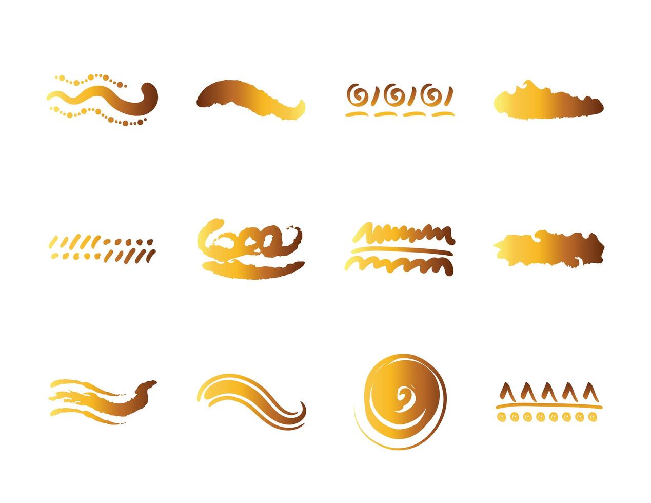 bundle of creative design with brush strokes icons vector