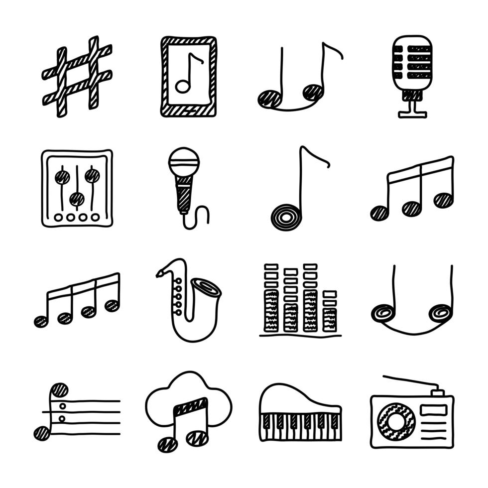 paquete de iconos de música vector