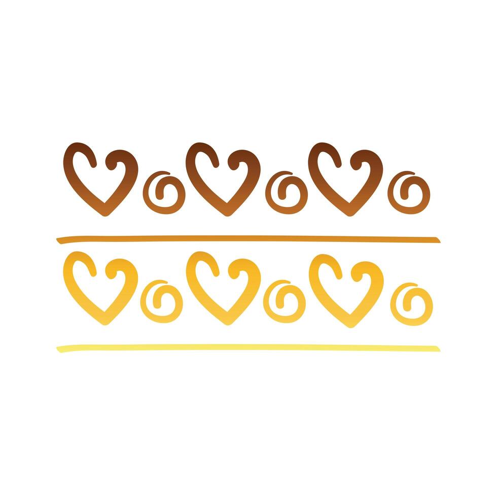 twisters and hearts creative design with brush stroke degradient style vector