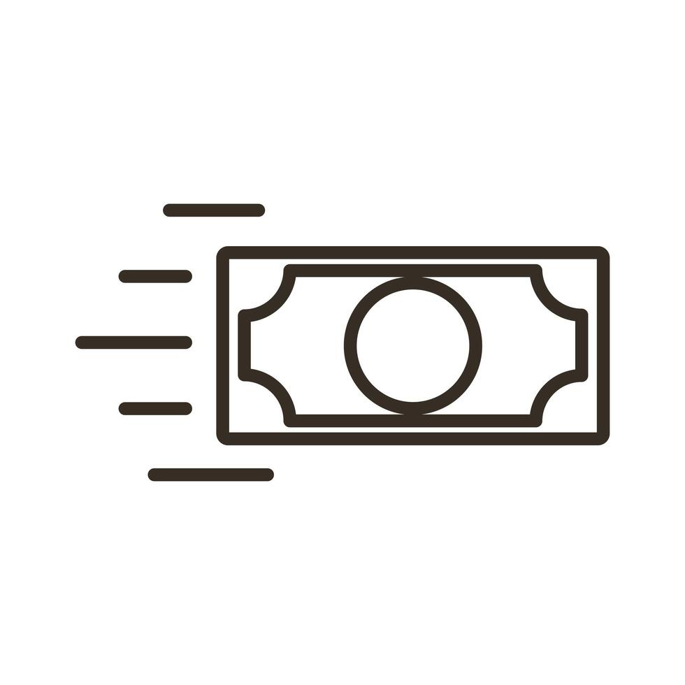 bill dollar line style icon vector
