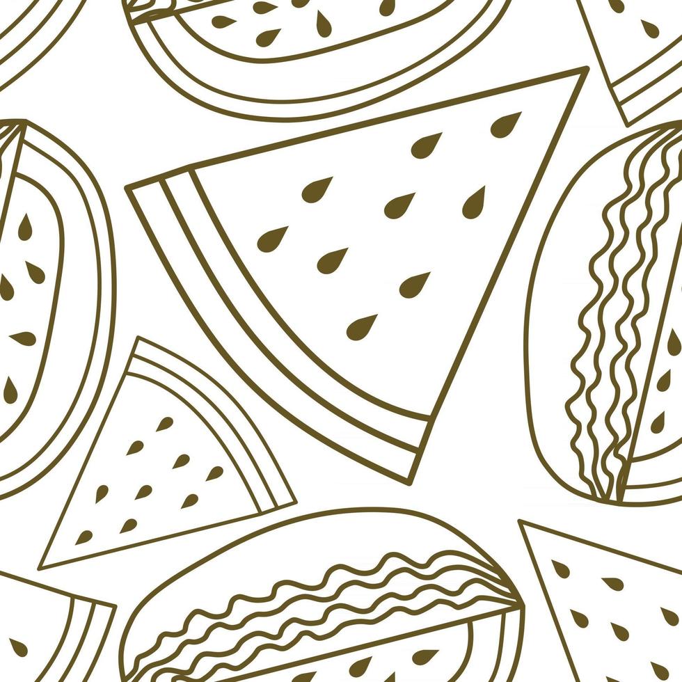 Watermelon Fruit Pattern Seamless Vector Template