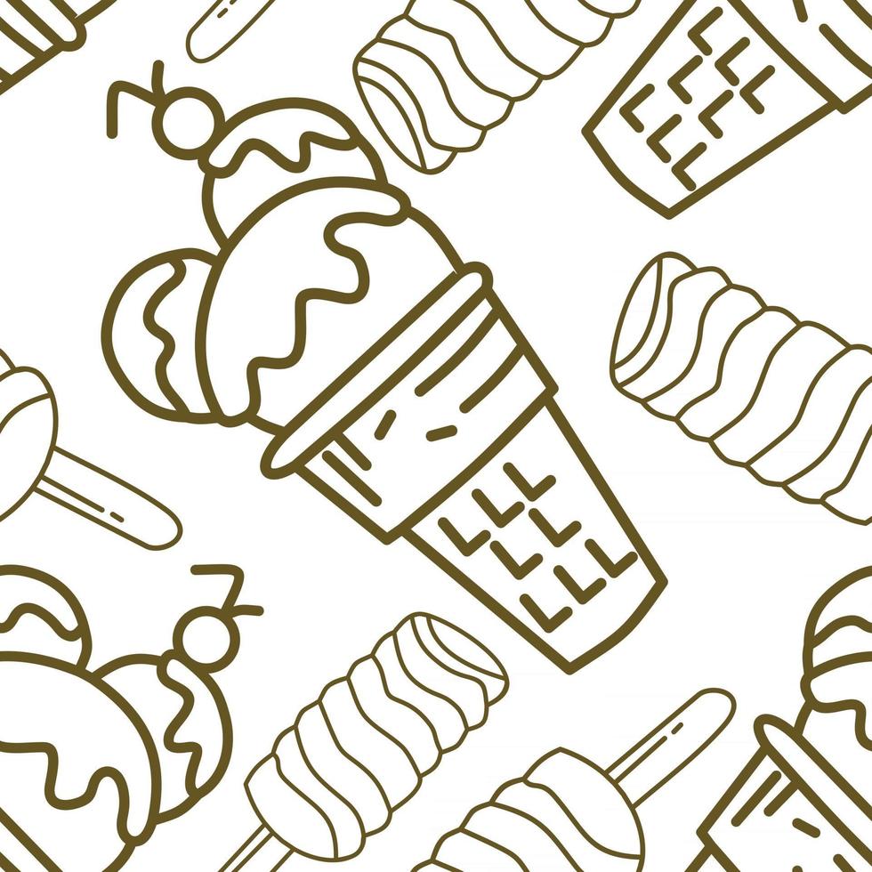 Ice Cream Pattern Seamless Vector Template