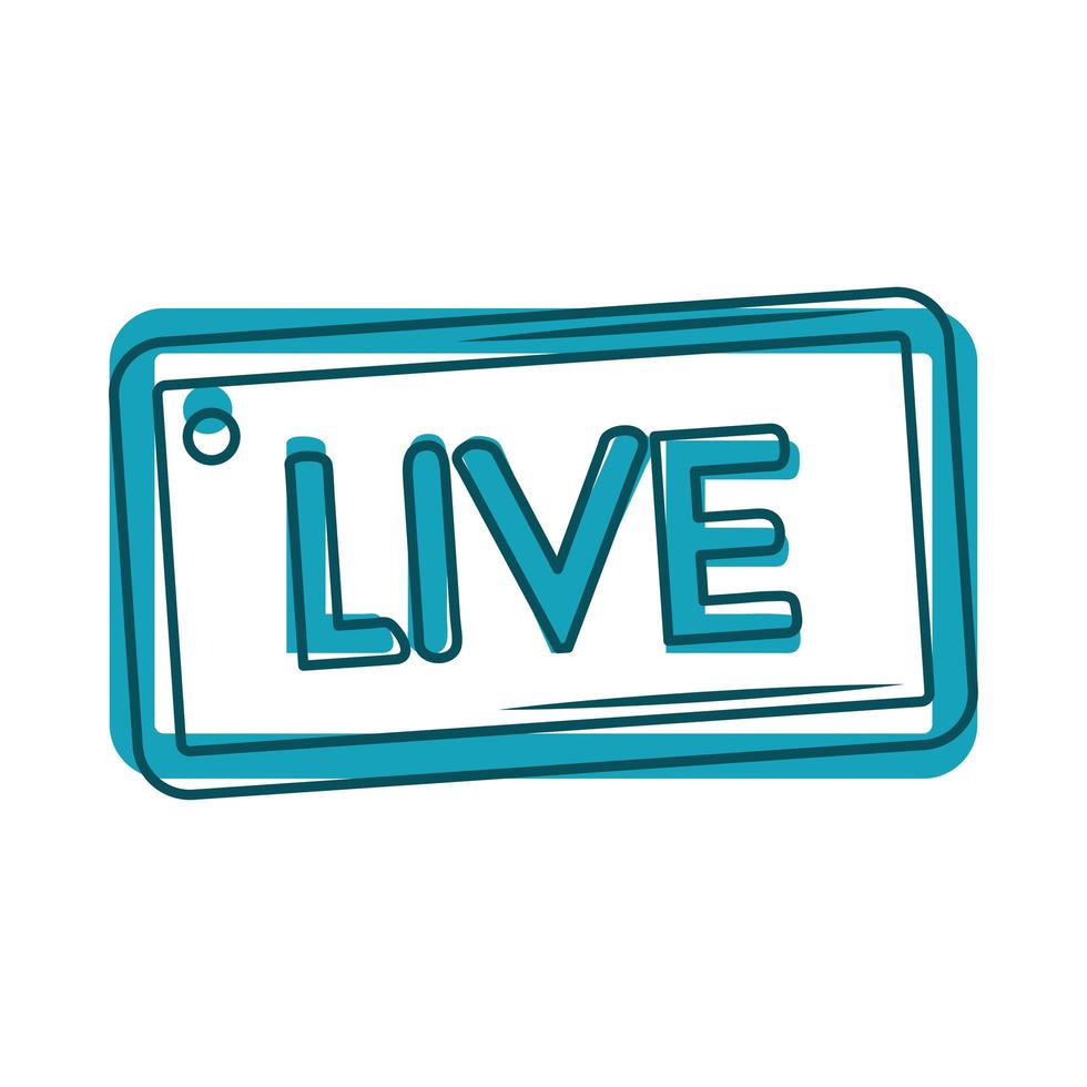 live webcast button technology blue design vector