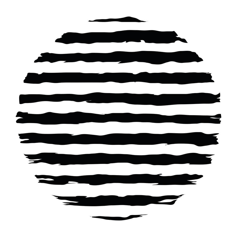 grunge striped round vector