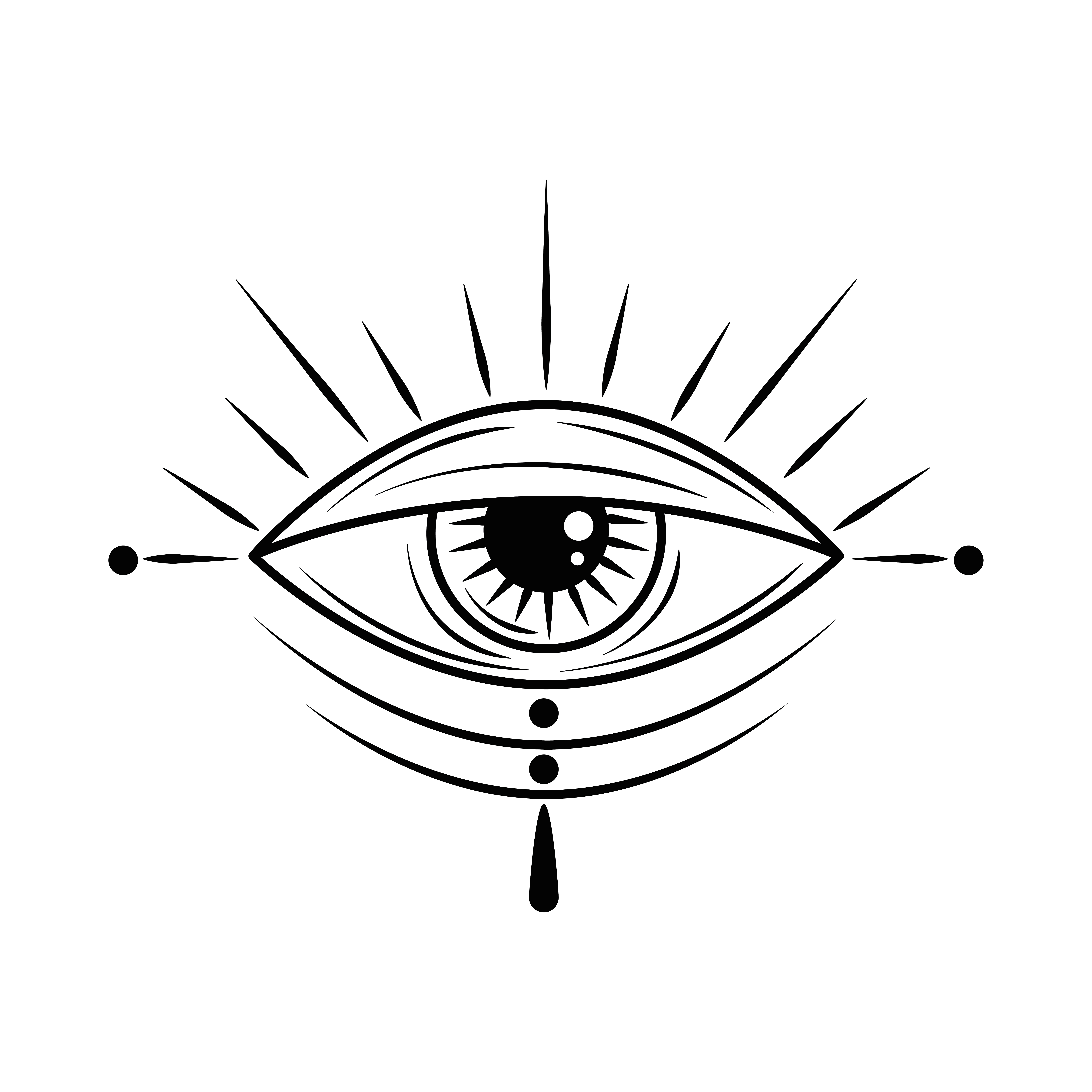 Traditional style eye tattoo located on the elbow